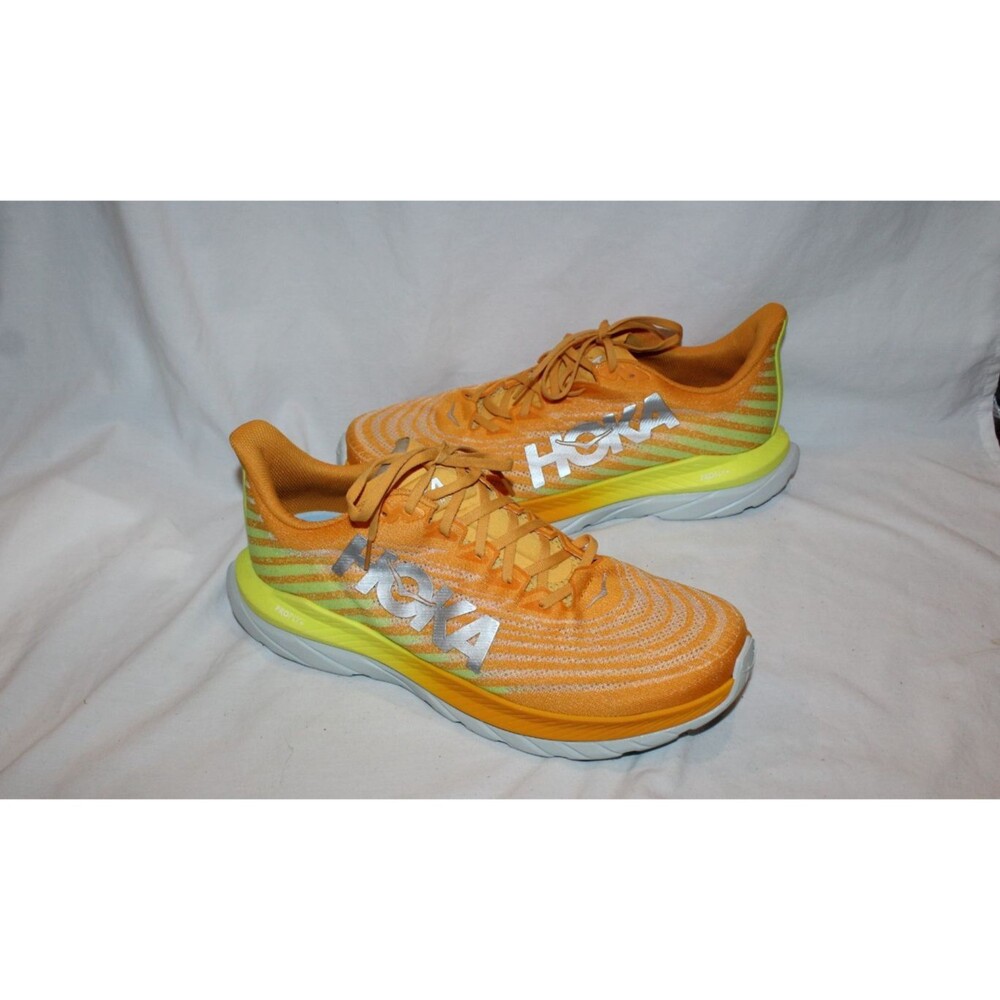 Hoka Mach 5 Men's Vibrant Orange Yellow Running Athletic Sneakers NEW SZ 14